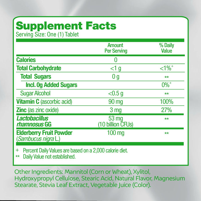 Culturelle Immune Defense Probiotic with Vitamin C Vitamin D & Zinc + Elderberry Chewable - 28 Ct