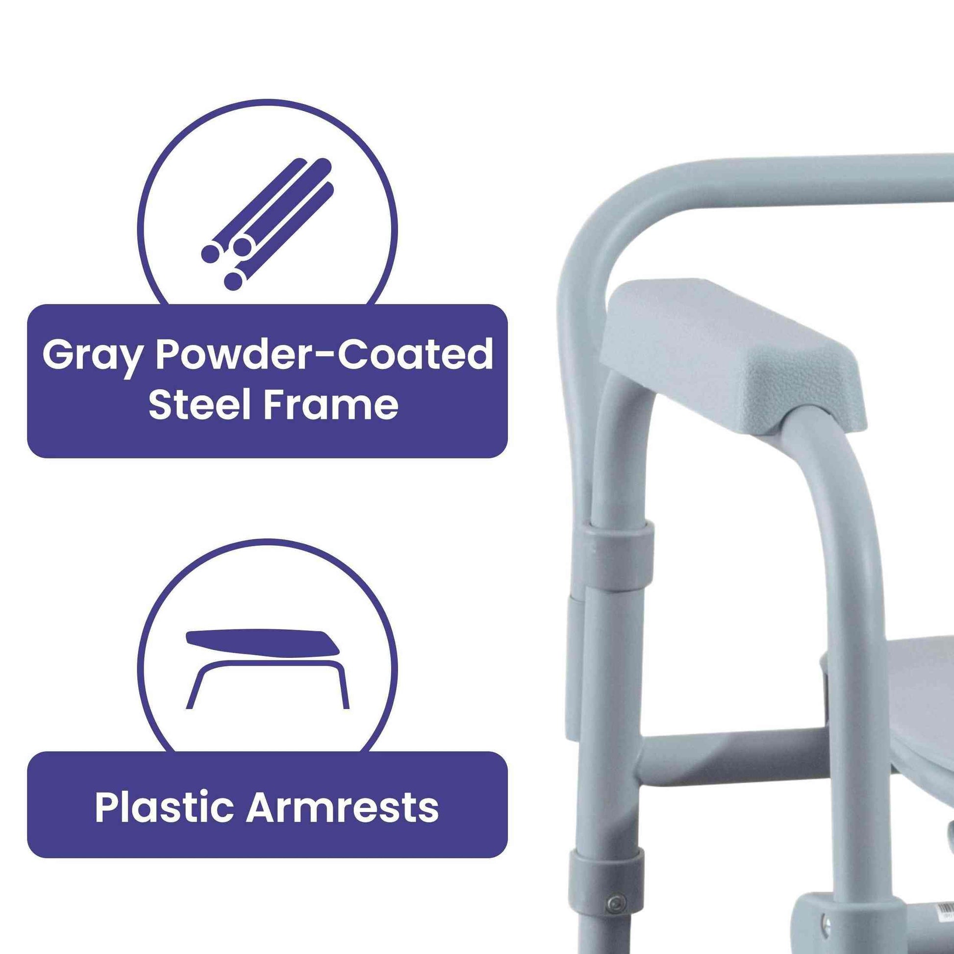 Medacure Folding Bedside Commode Chair – Case of 4 - Shop Home Med