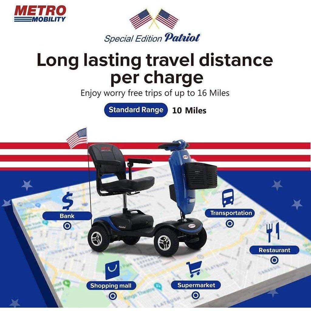 Metro Mobility Patriot Series 4-Wheel Travel Mobility Scooter - Shop Home Med