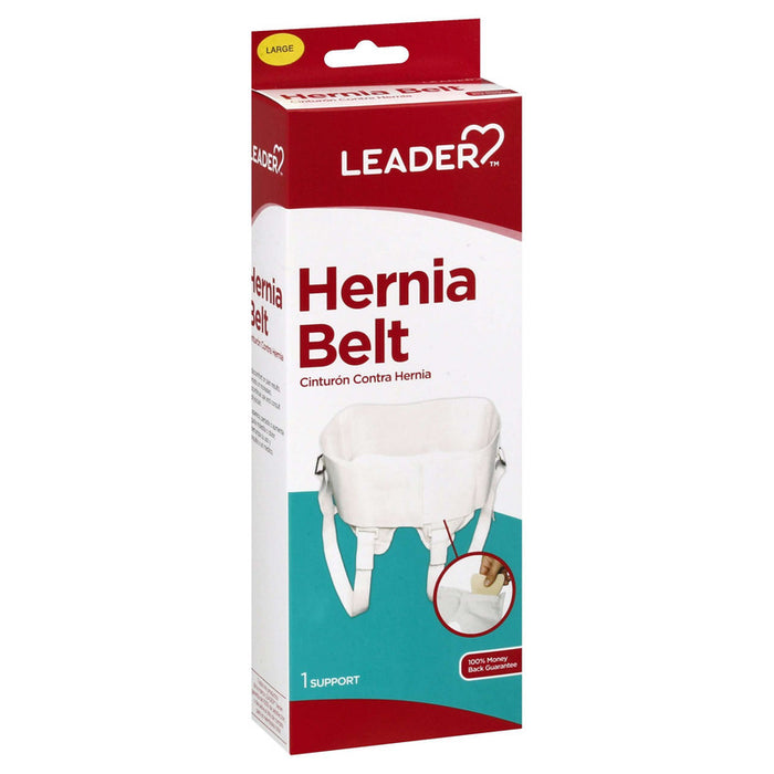 Leader Abdominal Hernia Belt Support Brace - White