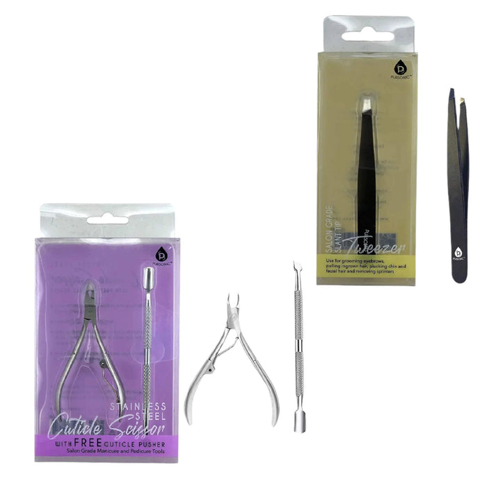 Pursonic Precision Perfection Bundle: Slant Tip Tweezer & Nail Care Kit