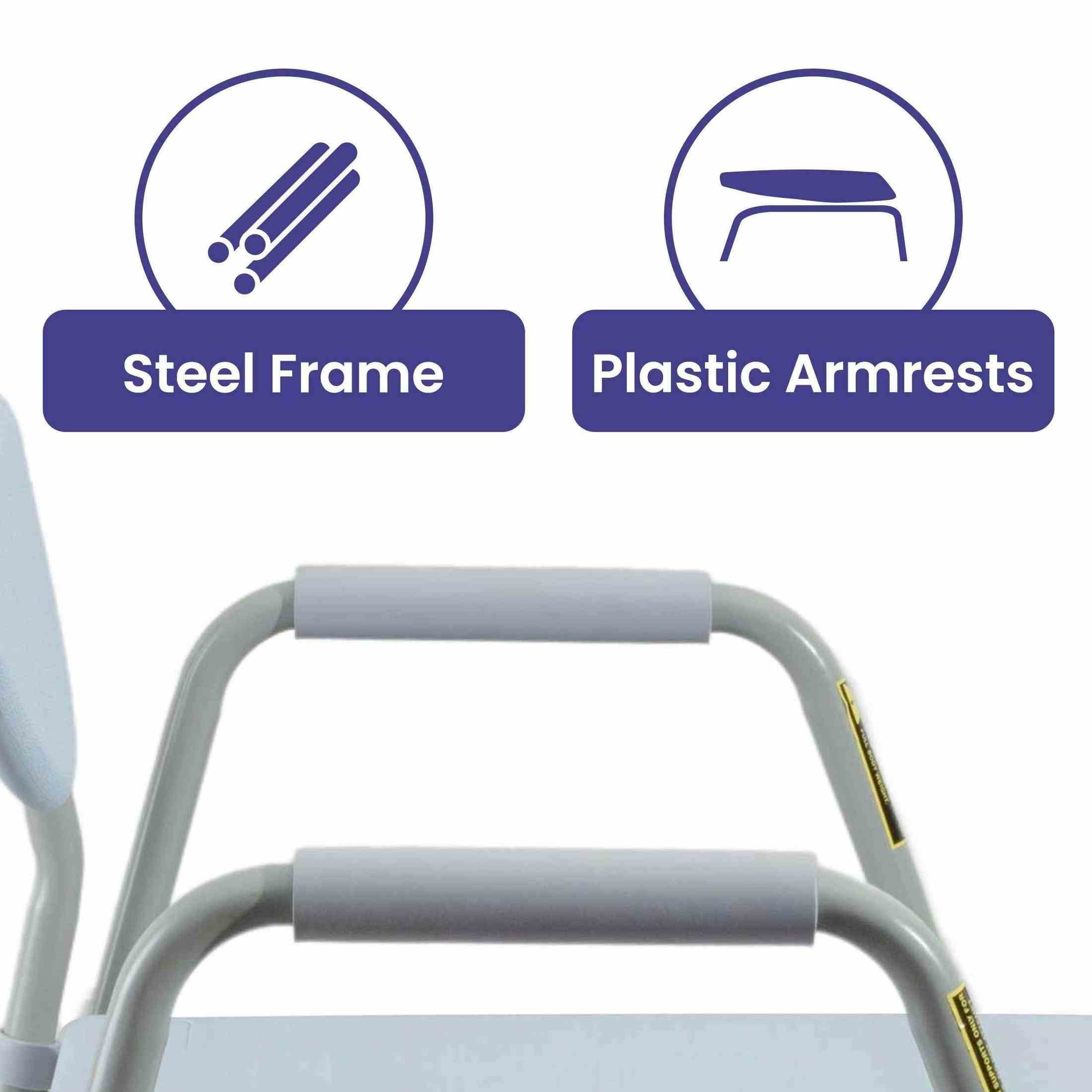 Medacure Bariatric Adjustable Bedside Drop-Arm Commode Chair - Shop Home Med