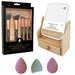 Pursonic Studio Makeup Brush Set, Multi-Shape Sponges, and Dual-Sided Vanity Mirror with Bamboo Base Set shophomemed
