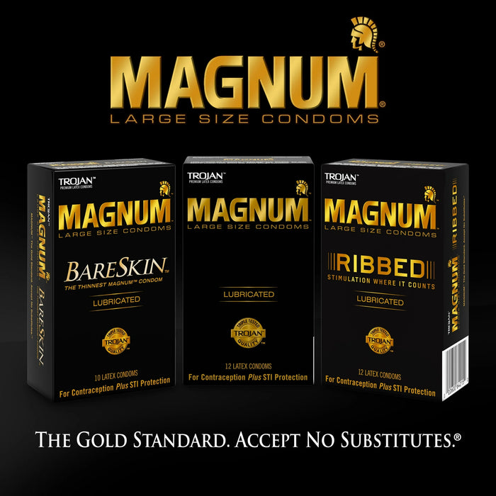 Trojan Magnum XL Large Size Lubricated Condoms - 12 Ct