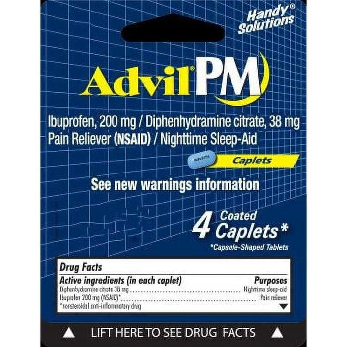 Advil PM Pain Reliever Nighttime Sleep Aid Caplets - 4 Ct X 6 Packs - Shop Home Med