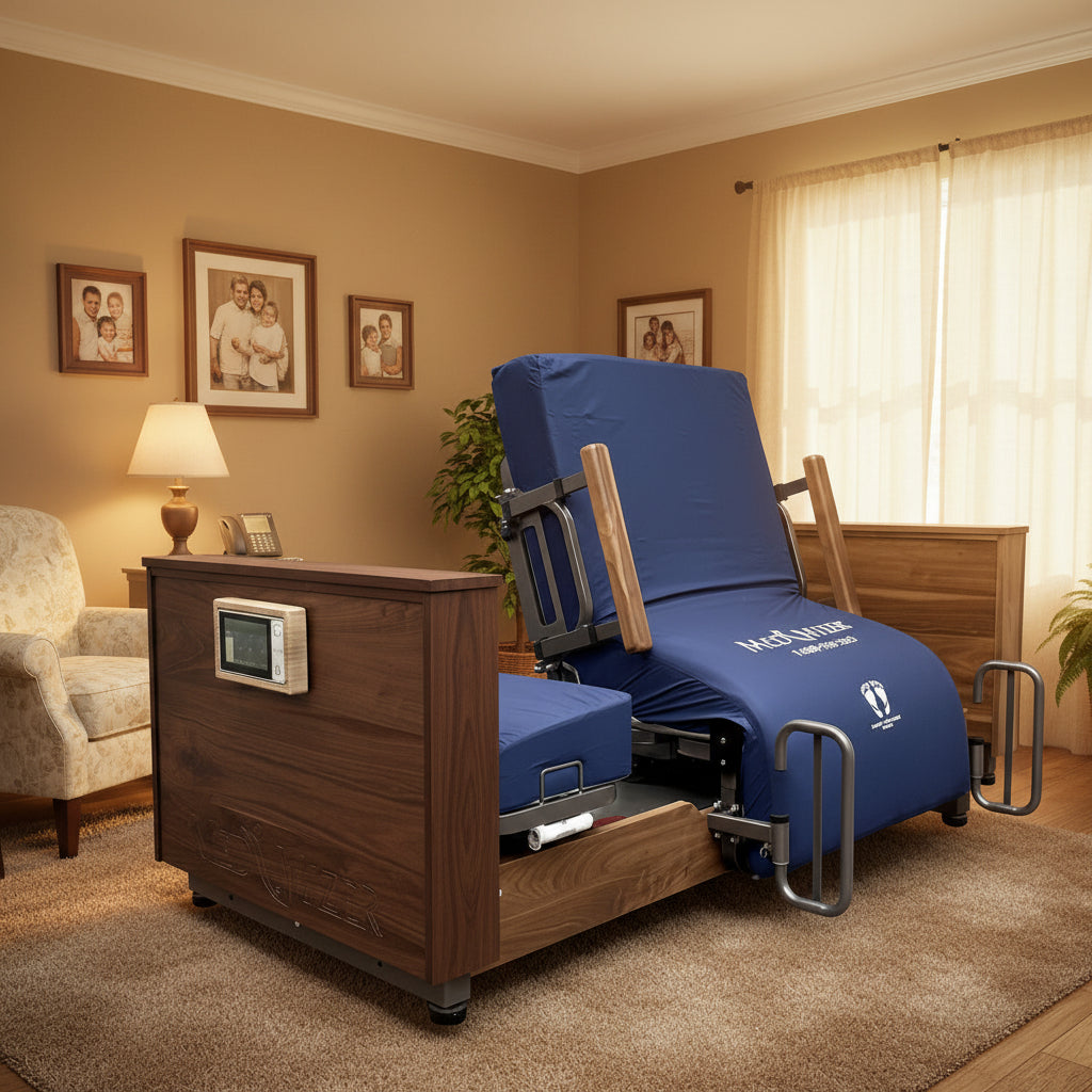 Med-Mizer ActiveCare Deluxe SafeTurn Rotating Adjustable Height Hospital Bed