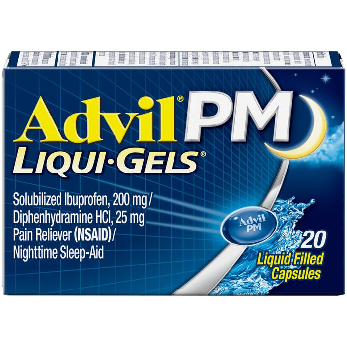 Advil PM Pain Reliever and Nighttime Sleep Aid Liqui-Gels - 20 Count - Shop Home Med
