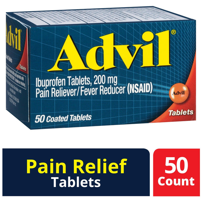 Advil Pain Reliever and Fever Reducer Ibuprofen Tablets - 50 Count - Shop Home Med