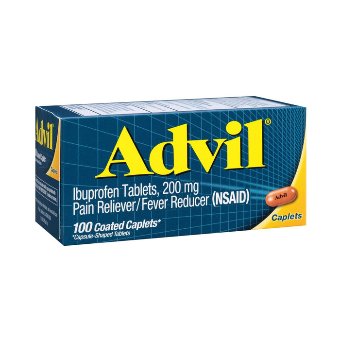 Advil Pain Relievers and Fever Reducer Coated Caplets - 100 Count - Shop Home Med