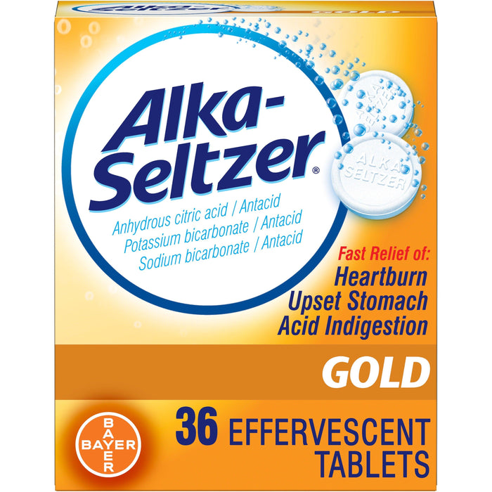 Alka-Seltzer Heartburn Relief Effervescent Tablets Gold - 36 Count