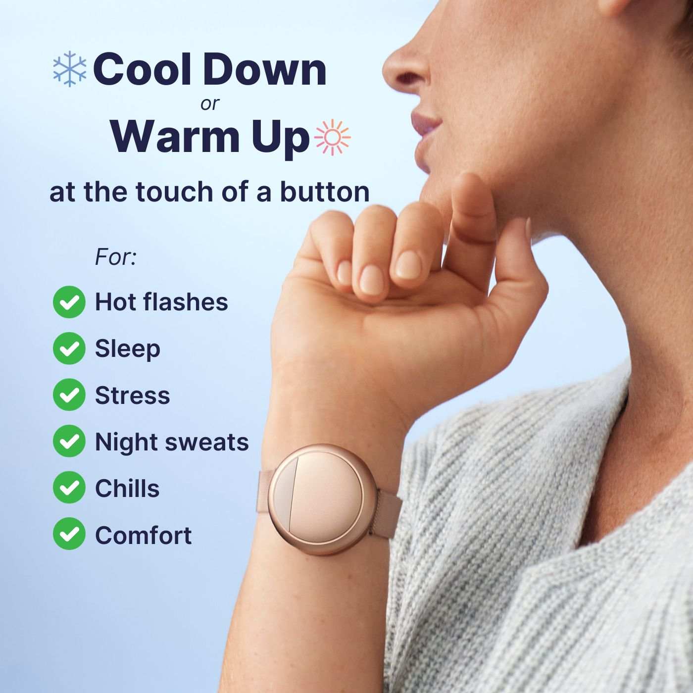 Embr Wave 2 Cooling and Warming Wristband Personalized Relief for Hot Flashes
