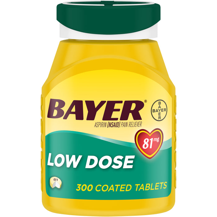 Bayer Aspirin Pain Reliever Low Dose 81mg Enteric Coated Tablets