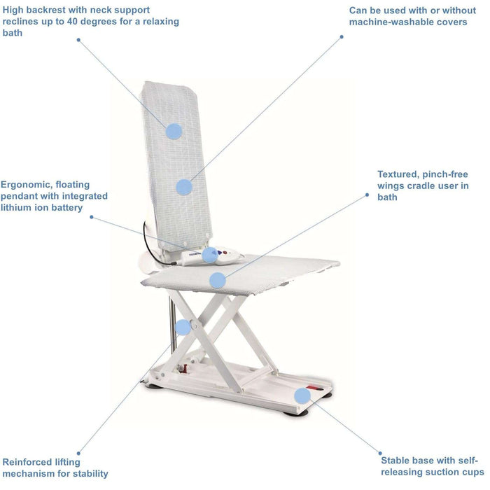 Invacare Aquatec XL - Heavy Duty Bath Lift - White