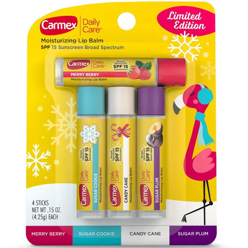 Carmex Daily Care Limited Edition Moisturizing Lip Balm SPF 15 - Pack of 4