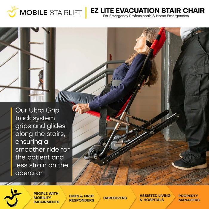 EZ LITE Evacuation Foldable Medical Stair Lift Chair Portable Emergency Transport Stair Chair