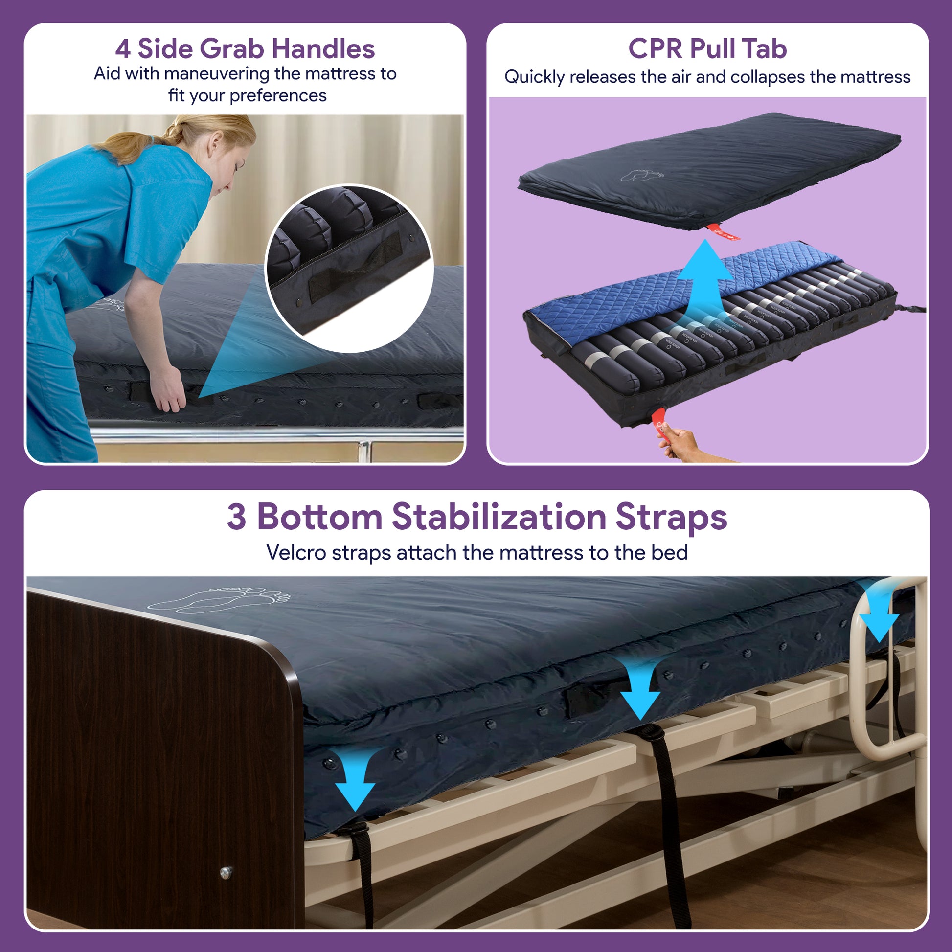 Low Air Loss Alternating Pressure Mattress Side Air Bolsters Cell-On-Cell shophomemed