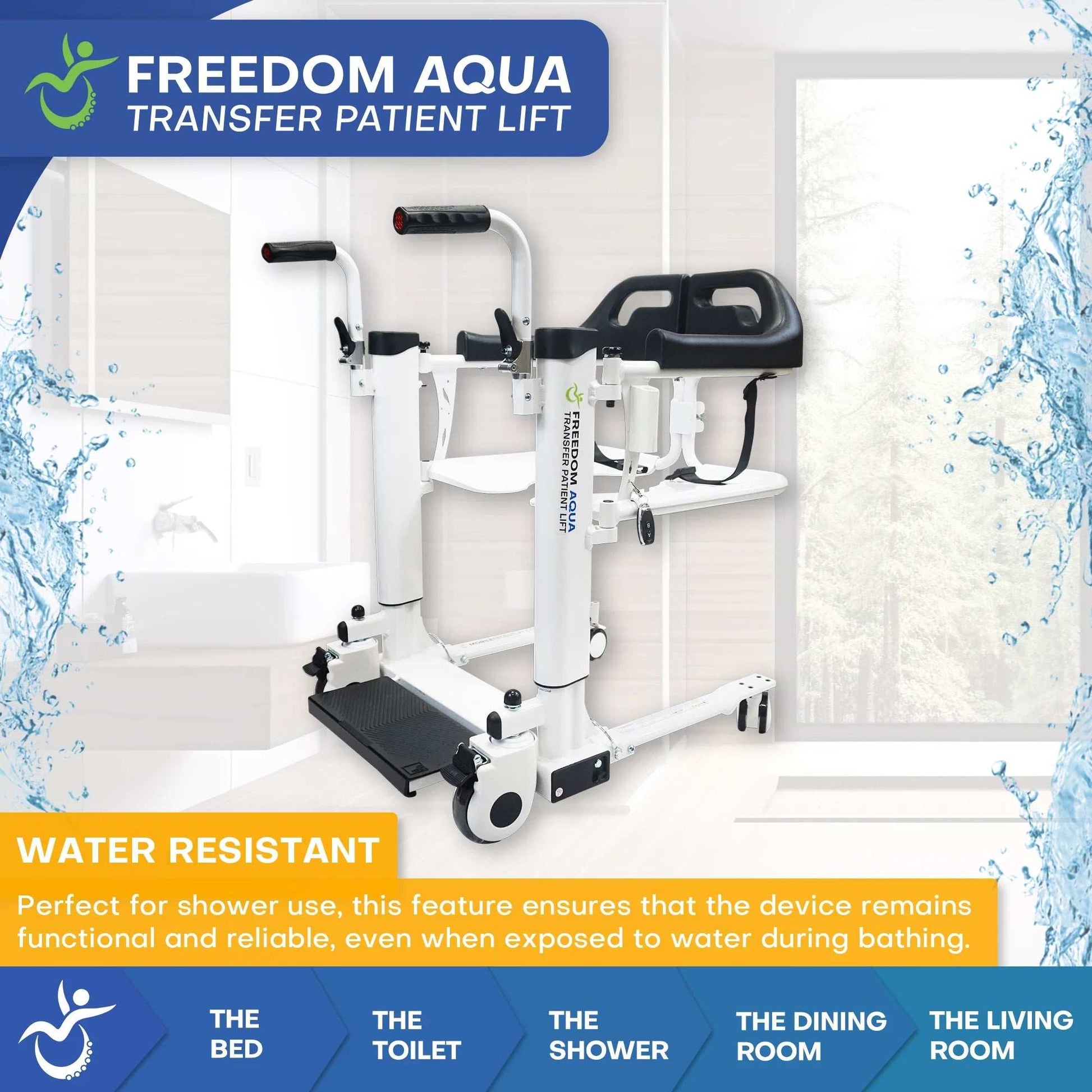 Freedom Aqua Transfer Lift Waterproof with Adjustable Height & Commode
