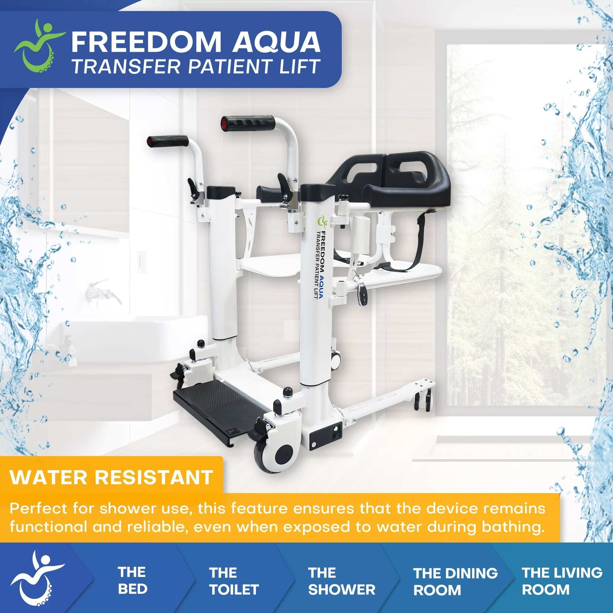 Freedom Aqua Transfer Lift Waterproof with Adjustable Height & Commode
