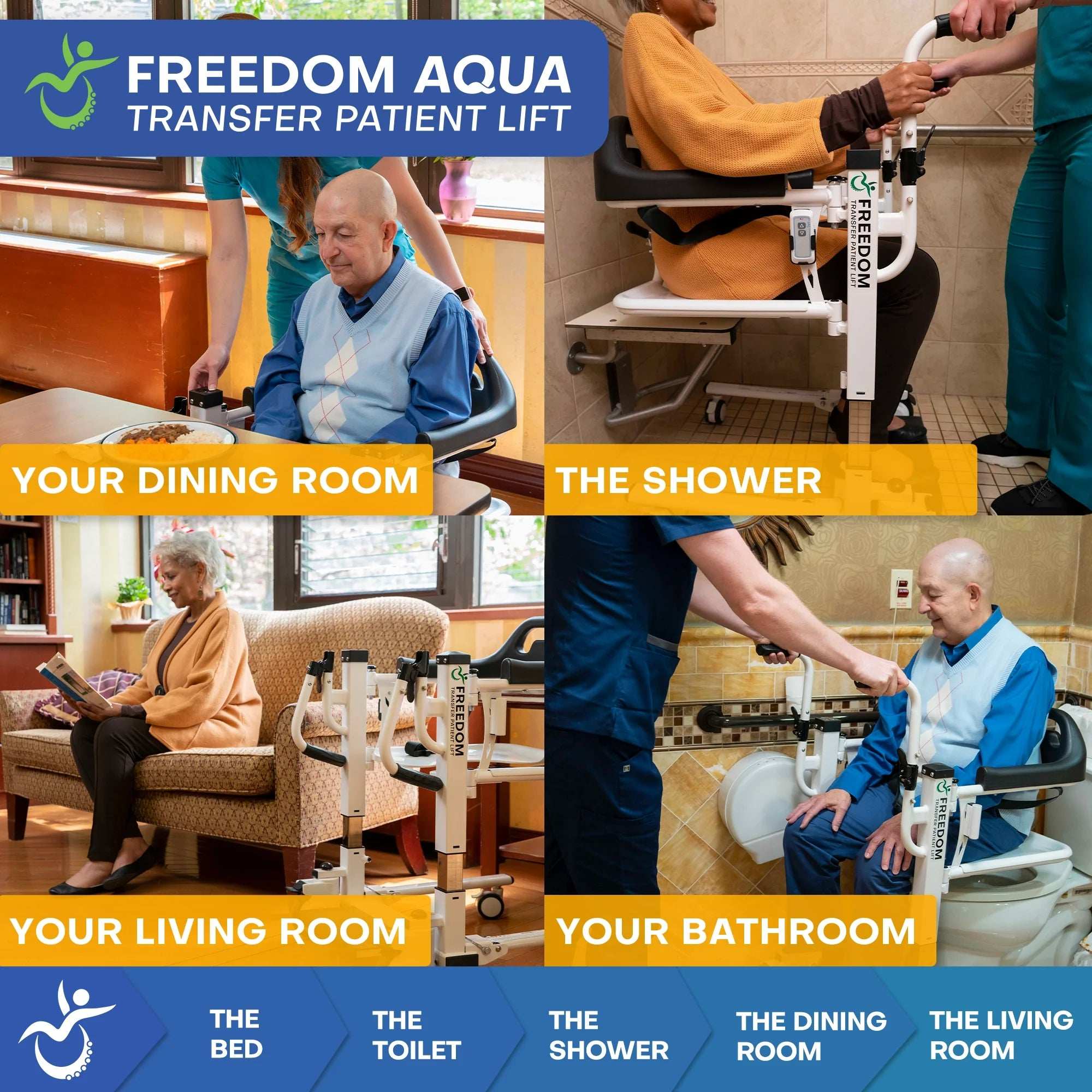 Freedom Aqua Transfer Lift Waterproof with Adjustable Height & Commode