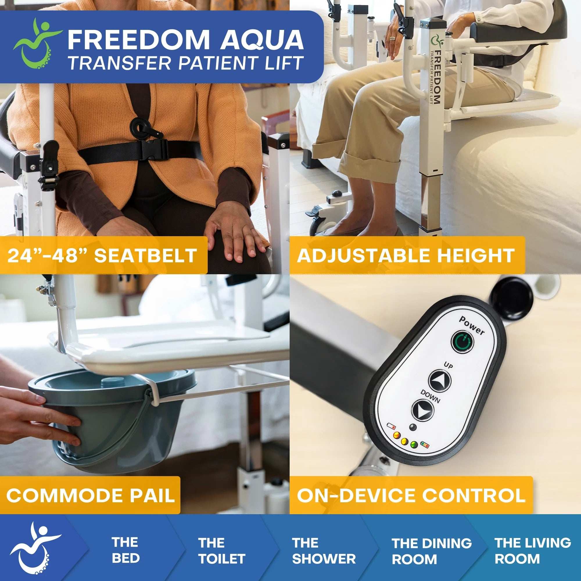 Freedom Aqua Transfer Lift Waterproof with Adjustable Height & Commode