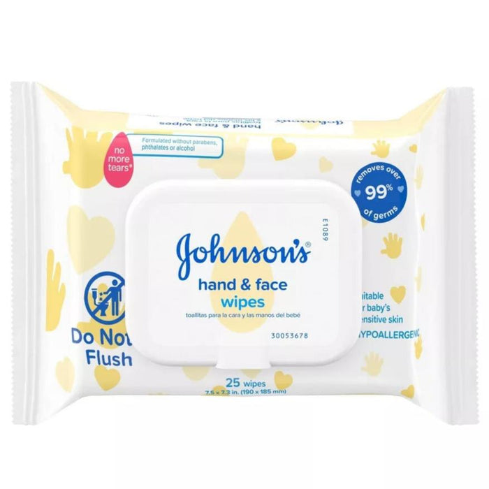 Johnson's Baby Disposable Hand & Face Cleansing Wipes - 25 Ct