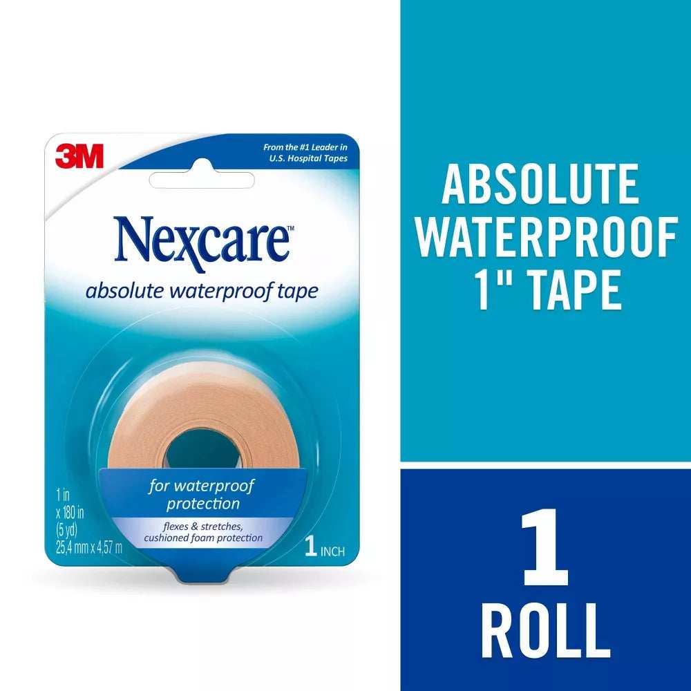 Nexcare Absolute Waterproof First Aid Tape Tan - 1 in x 5 yds