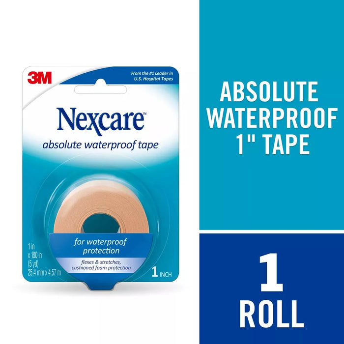 Nexcare Absolute Waterproof First Aid Tape Tan - 1 in x 5 yds