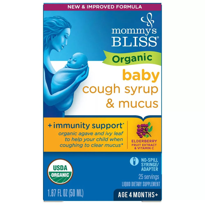 Mommy's Bliss Organic Baby Cough Syrup & Mucus + Immunity Support 4 Months+