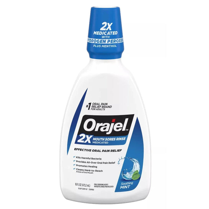 Orajel Antiseptic Mouth Sore Rinse Mint - 16 Oz