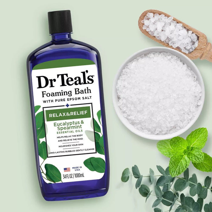 Dr. Teal's Foaming Bath Relax & Relief Eucalyptus & Spearmint - 34 Oz