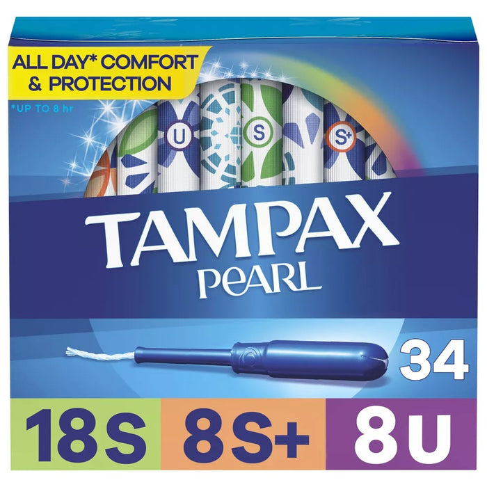 Tampax Pearl Unscented Plastic Tampons Super Super+ Ultra Absorbency