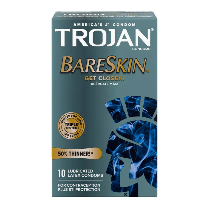 Trojan Bareskin Lubricated Latex Condoms - 10 Ct