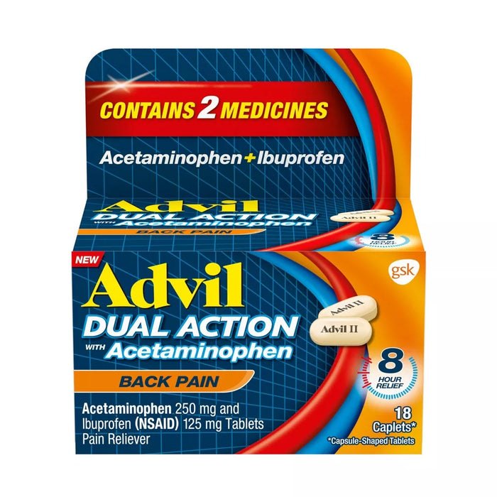 Advil Dual Action Coated Tablets, Acetaminophen + Ibuprofen