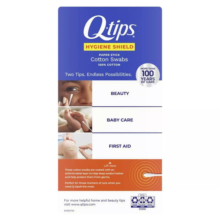 Q-Tips Antimicrobial Hygiene Shield Cotton Swabs - 300 Ct