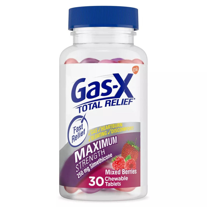 Gas-X Total Relief Chews Maximum Strength Gas Relief Mixed Berries - 30ct