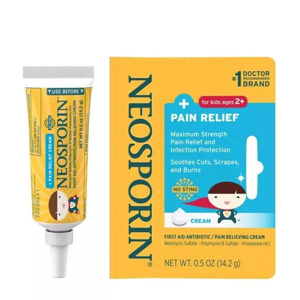 Neosporin For Kids + Pain Relief First Aid Antibiotic Cream - 0.5 Oz