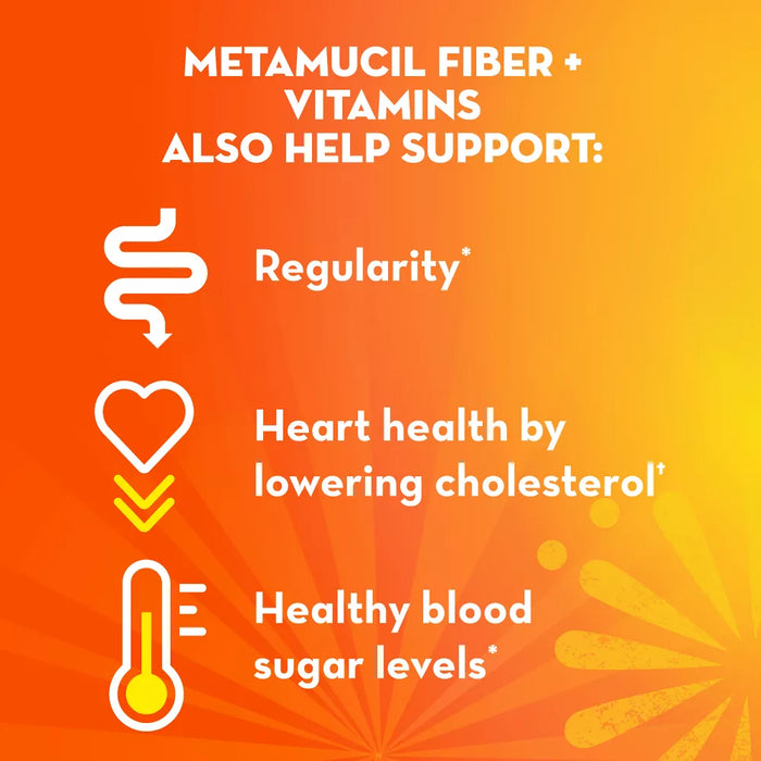 Metamucil Fiber + Vitamins Powder Citrus - 72 Ct