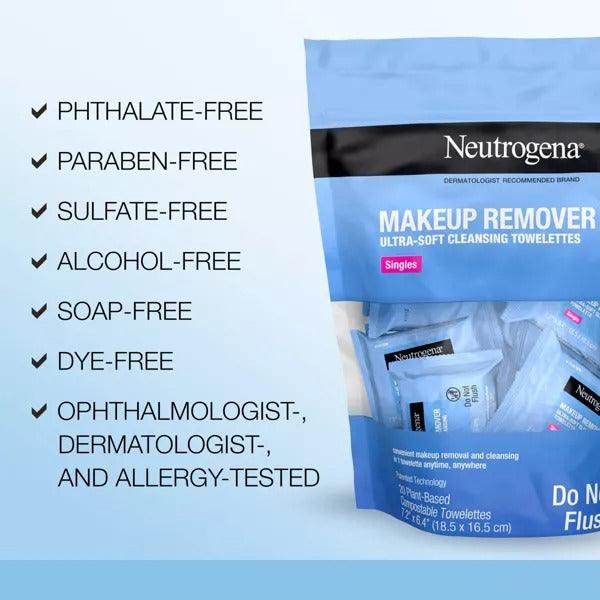 Neutrogena Individually Wrapped Makeup Remover Cleansing Wipes - 20ct - Shop Home Med