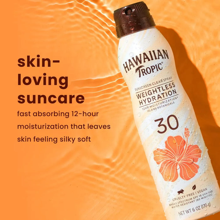 Hawaiian Tropic Weightless Hydration Sunscreen Clear Spray SPF 30