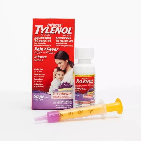 Tylenol Infants' Oral Suspension Pain & Fever Reliever Grape - 1fl oz - Shop Home Med