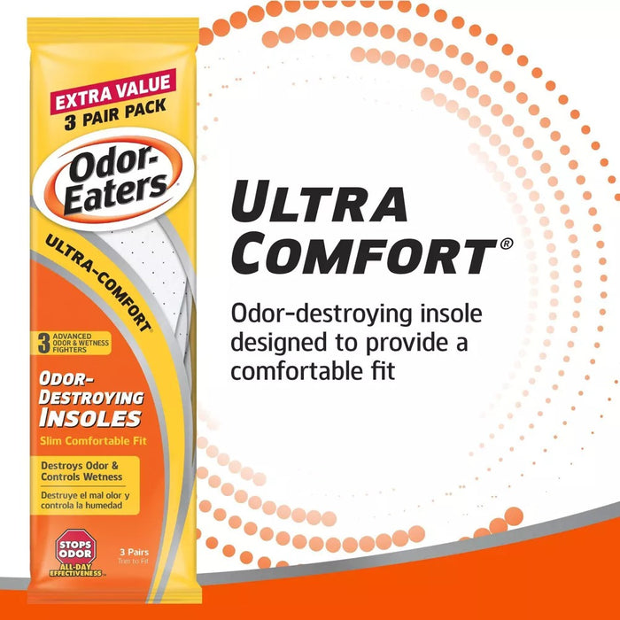 Odor Eaters Ultra-Comfort Odor-Destroying Insoles - 3 Pairs