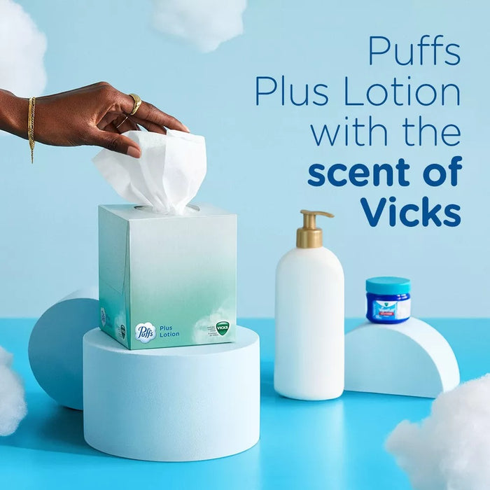 Puffs Plus Lotion with Vicks Scent Facial Tissues - 24 Boxes x 48 Tissues