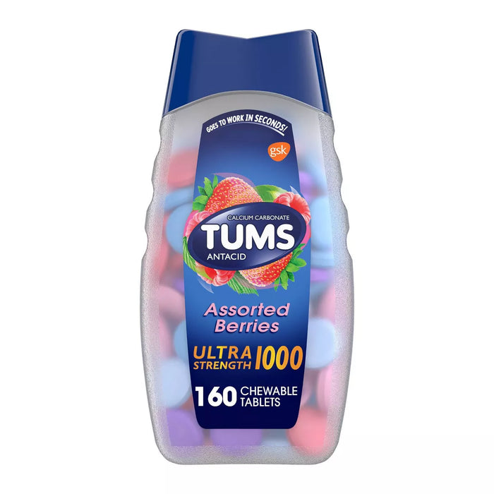 Tums Ultra Strength 1000 Assorted Berries Antacid Tablets