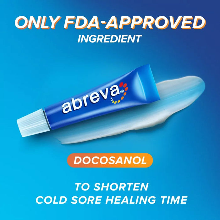 Abreva Docosanol 10% Cream Cold Sore & Fever Blister Treatment Tube and Cream Pump