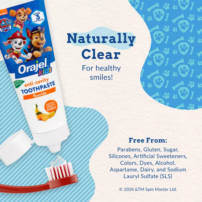 Orajel Kids Paw Patrol Anticavity Fluoride Toothpaste Fruity Bubble