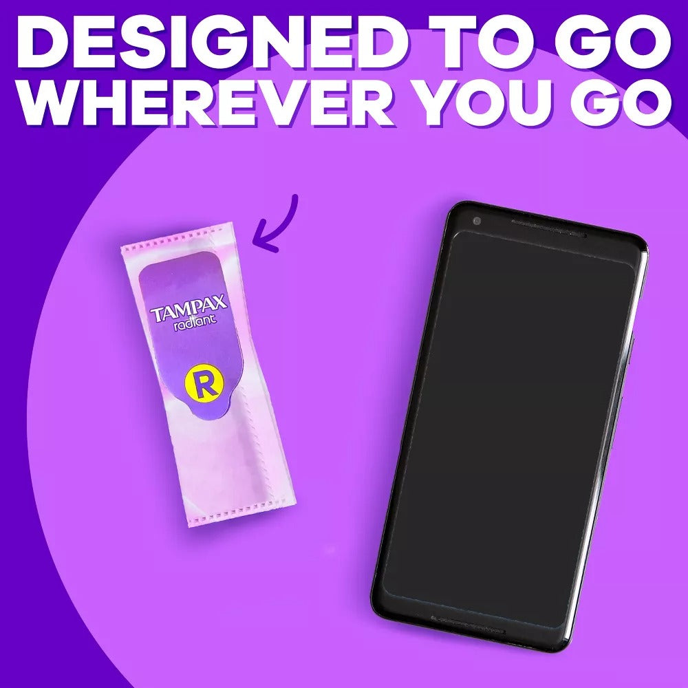 Tampones de plástico Tampax Compact Radiant sin perfume Duopack 