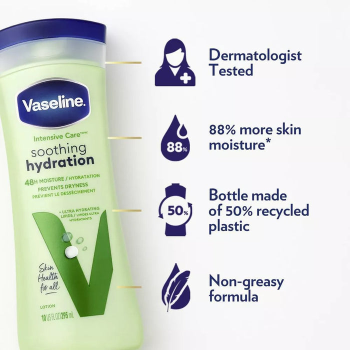 Vaseline Intensive Care Soothing Hydration Body Lotion with Aloe Vera - 10 oz