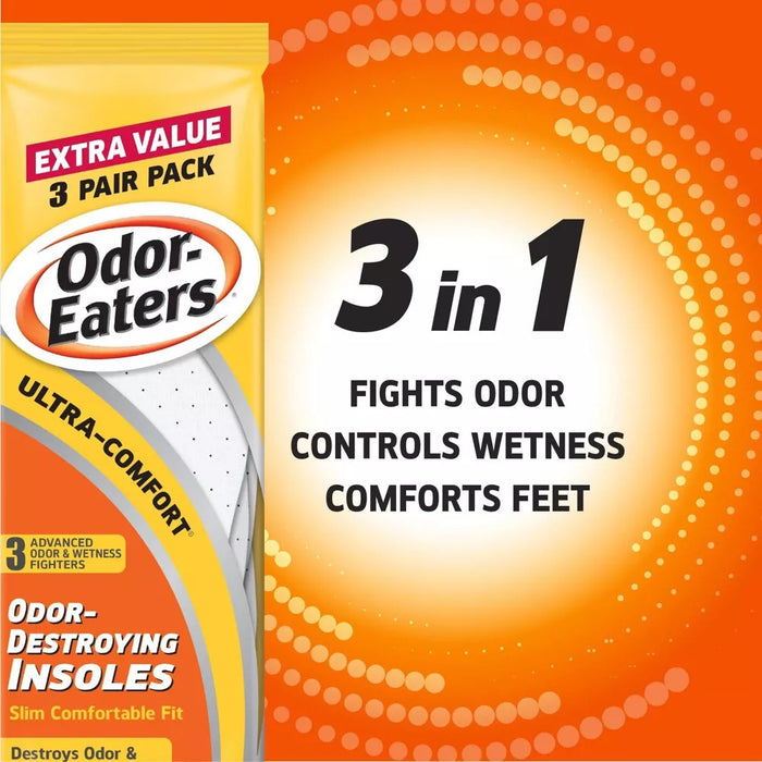 Odor Eaters Ultra-Comfort Odor-Destroying Insoles - 3 Pairs