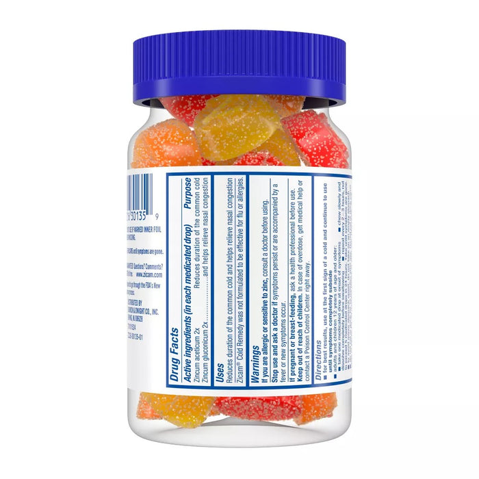 Zicam Homeopathic Cold Remedy Medicated Fruit Drops