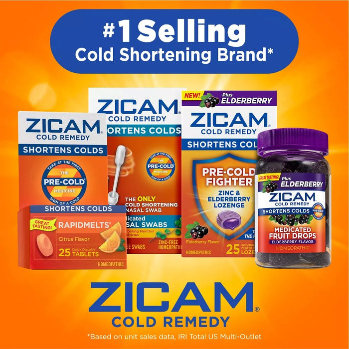 Zicam Cold Remedy Cold Shortening Medicated Nasal Swabs